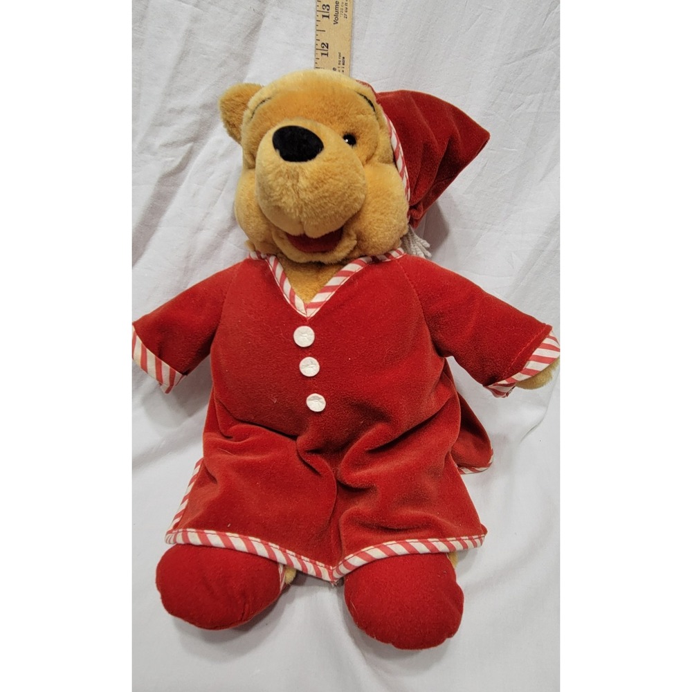 Disney Winnie the Pooh Medium Plush Red Pajamas 14-24 in Stuffed Toy